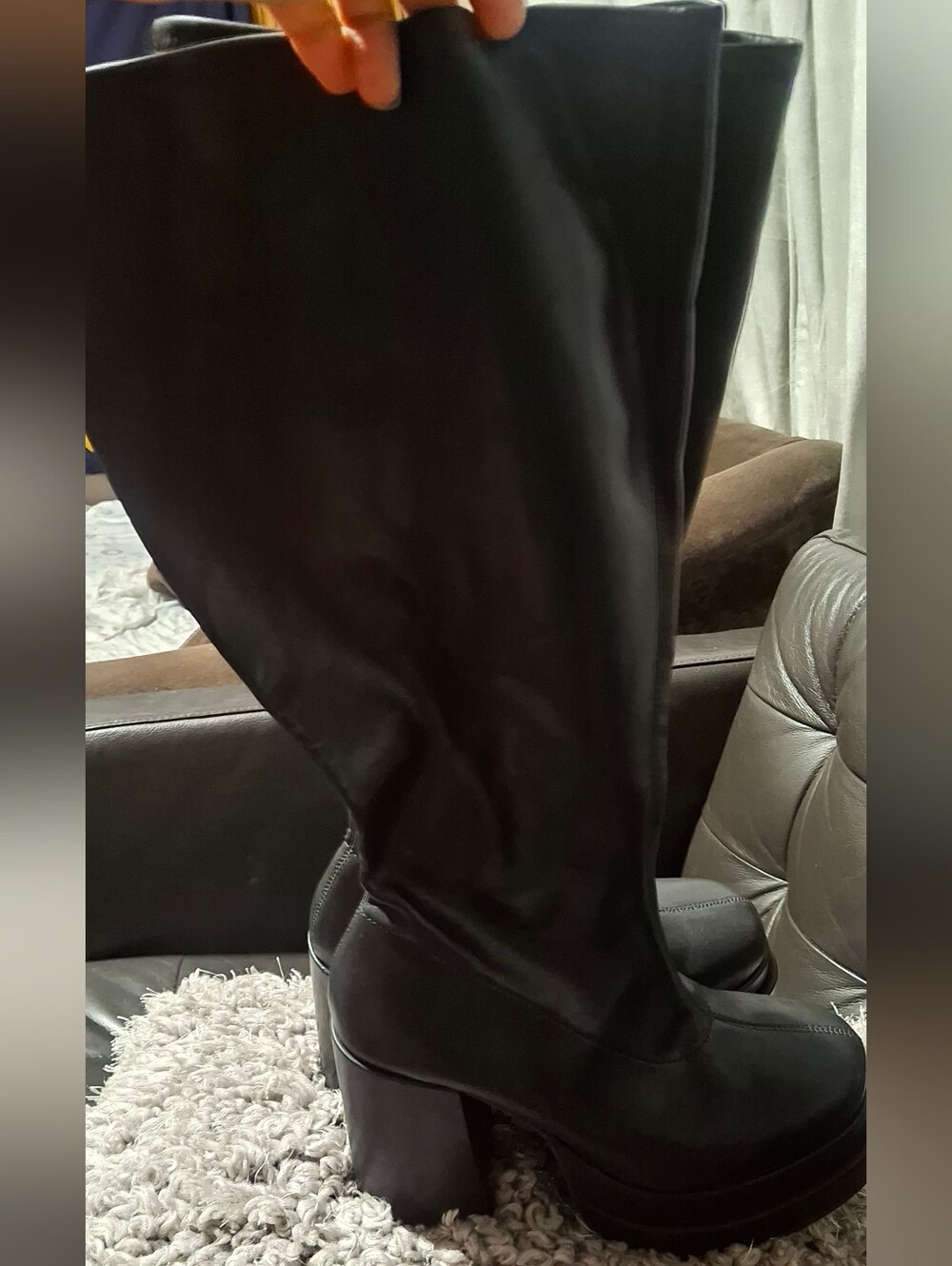 Torrid stretch Double Platform Boot size 10 1/2  (WW) long black